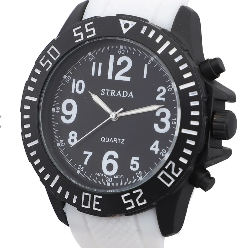 Watch with White Silicone Strap